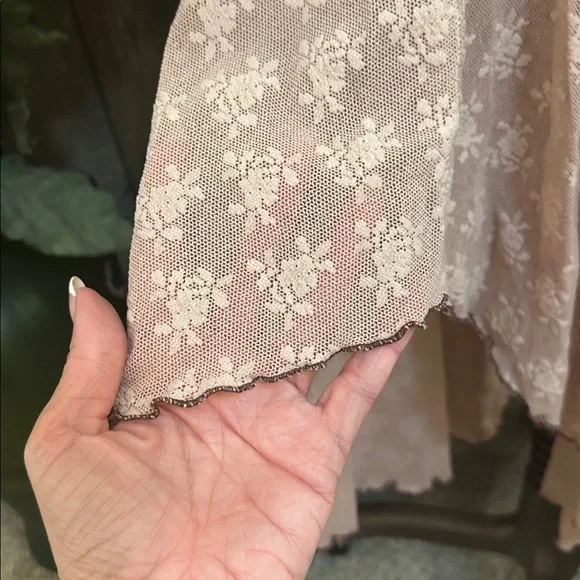 Free People Boho NWT Dial For Drama Dusty Rose Lace Midi Slip Dress | Size Med - Picture 9 of 12